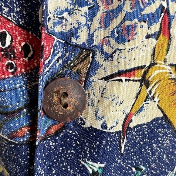 AVI Collection Kahala L Hawaiian Button Up Tropical Shirt Pineapple Watermelon - Picture 5 of 7